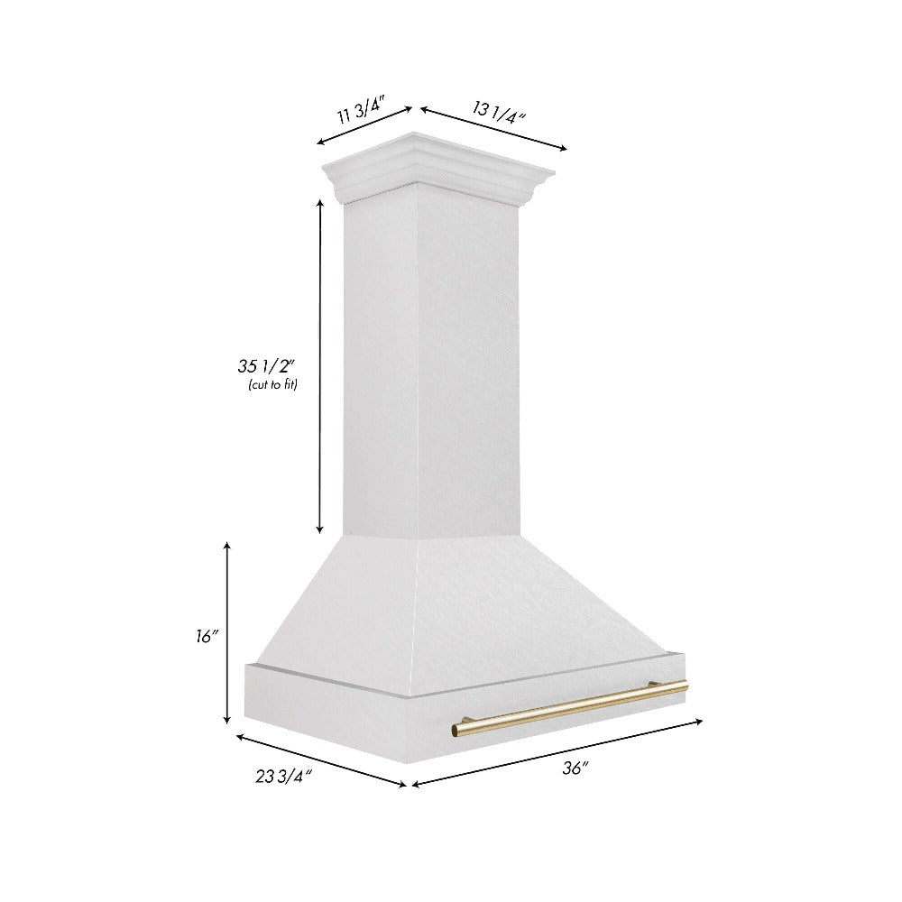 ZLINE Autograph Edition 36 in. Fingerprint Resistant Stainless Steel Range Hood with Stainless Steel Shell and Handle (8654SNZ-36)