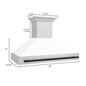ZLINE Autograph Edition 48 in. Stainless Steel Range Hood with White Matte Shell and Handle (8654STZ-WM48)