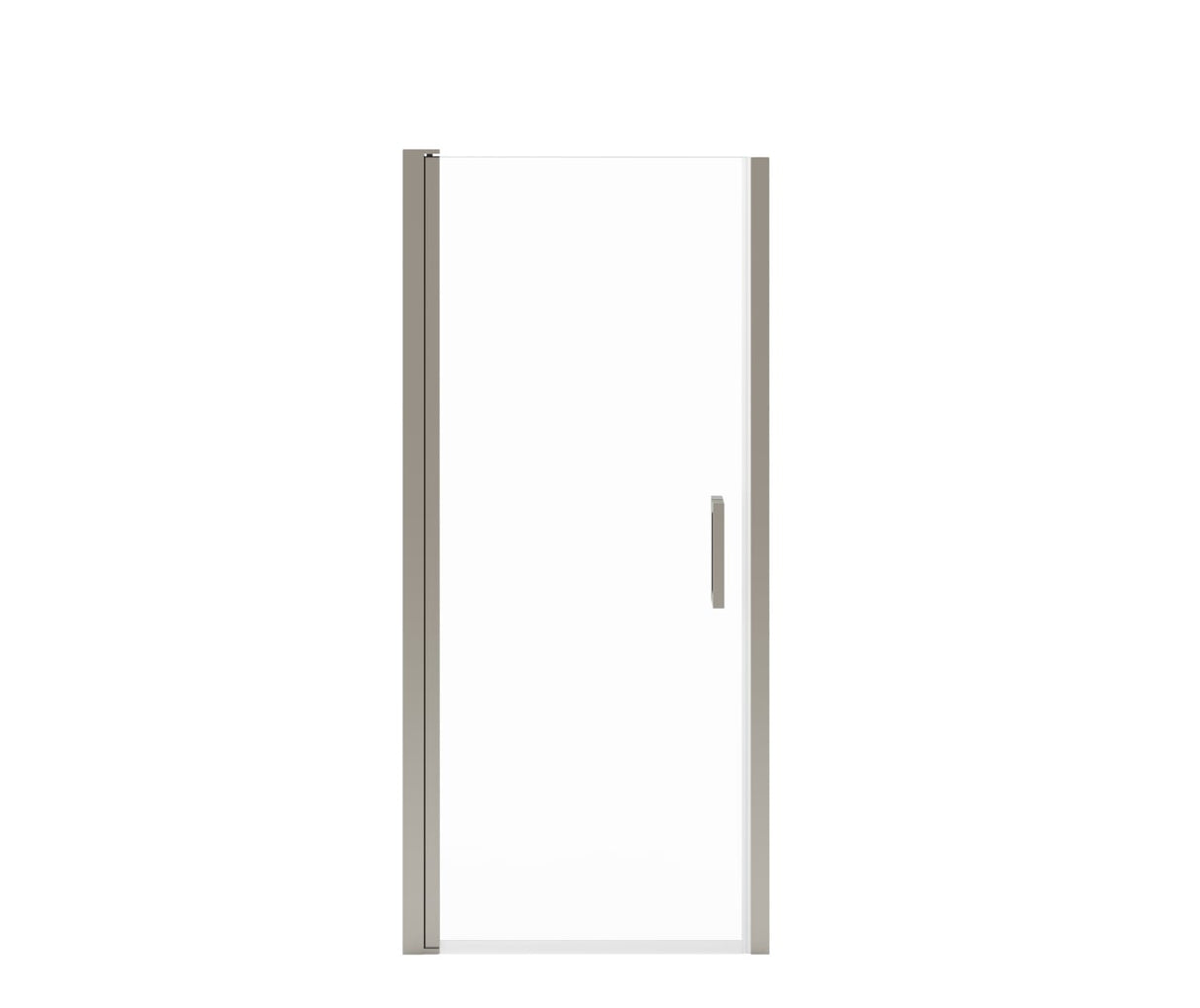 MAAX 138263-900-305-101 Manhattan 29-31 x 68 in. 6 mm Pivot Shower Door for Alcove Installation with Clear glass & Square Handle in Brushed Nickel