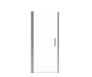 MAAX 138263-900-305-101 Manhattan 29-31 x 68 in. 6 mm Pivot Shower Door for Alcove Installation with Clear glass & Square Handle in Brushed Nickel
