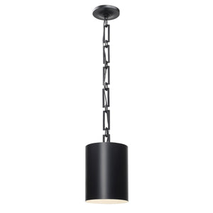 Brian Patrick Flynn for Crystorama Alston 1 Light Matte Black + White Mini Pendant 8680-MK-WH