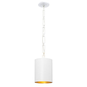 Brian Patrick Flynn for Crystorama Alston 1 Light Matte White + Antique Gold Mini Pendant 8680-MT-GA