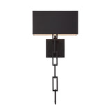 Brian Patrick Flynn for Crystorama Alston 2 Light Matte Black + White Sconce 8682-MK-WH