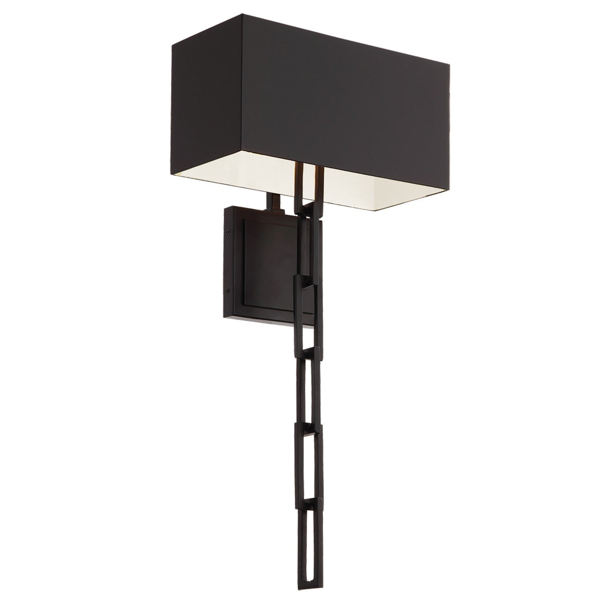 Brian Patrick Flynn for Crystorama Alston 2 Light Matte Black + White Sconce 8682-MK-WH