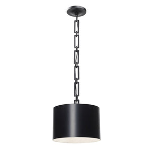 Brian Patrick Flynn for Crystorama Alston 1 Light Matte Black + White Mini Pendant 8683-MK-WH