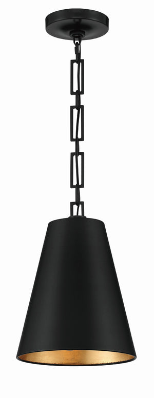 Brian Patrick Flynn for Crystorama Alston 2 Light Matte Black + Antique Gold Mini Pendant 8685-MK-GA