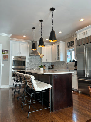 Brian Patrick Flynn for Crystorama Alston 2 Light Matte Black + Antique Gold Mini Pendant 8685-MK-GA