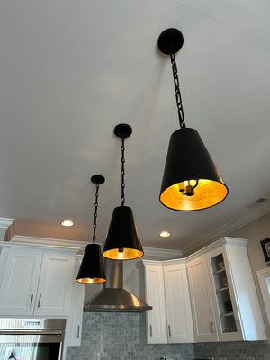 Brian Patrick Flynn for Crystorama Alston 2 Light Matte Black + Antique Gold Mini Pendant 8685-MK-GA