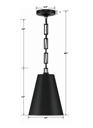 Brian Patrick Flynn for Crystorama Alston 2 Light Matte Black + Antique Gold Mini Pendant 8685-MK-GA