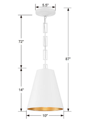 Brian Patrick Flynn for Crystorama Alston 2 Light Matte Black + Antique Gold Mini Pendant 8685-MK-GA