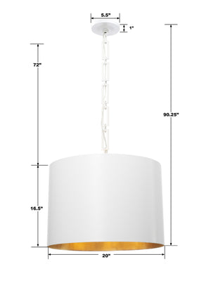 Brian Patrick Flynn for Crystorama Alston 6 Light Matte Black + White Chandelier 8686-MK-WH