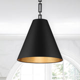 Brian Patrick Flynn for Crystorama Alston 3 Light Matte Black + Antique Gold Chandelier 8687-MK-GA