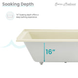 Voltaire 60" X 30" Right-Hand Drain Alcove Bathtub in Bisque