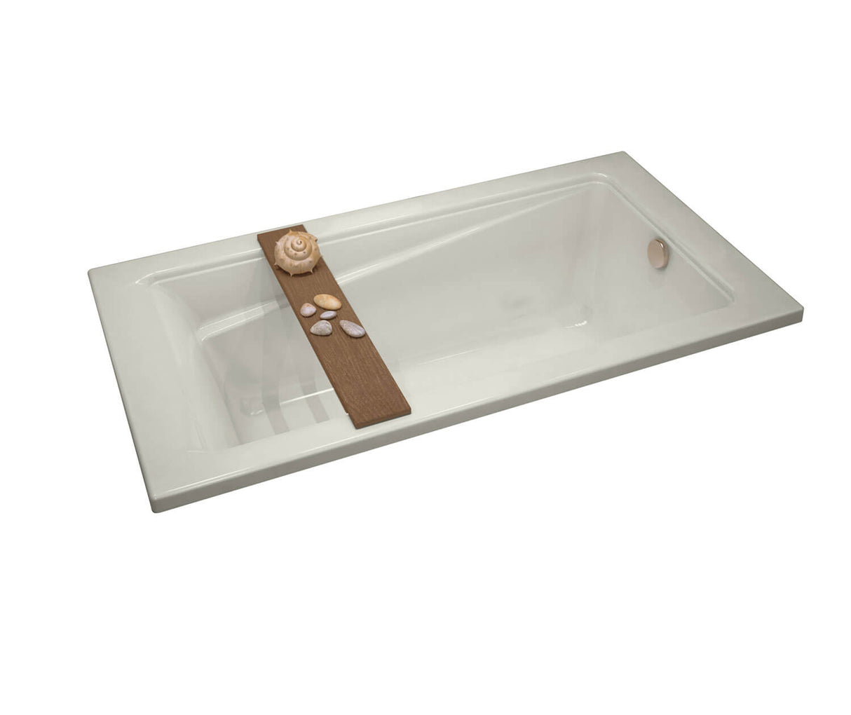 MAAX 106181-097-007 Exhibit 7236 Acrylic Drop-in End Drain Combined Whirlpool & Aeroeffect Bathtub in Biscuit