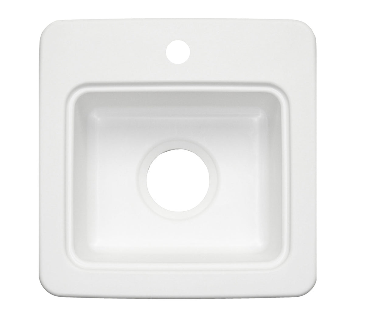Swanstone BS-1515 15 x 15 Swanstone Dual Mount Entertainment Sink in White BS01515.010
