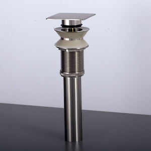 DAX Brass Square Vanity Sink Pop-Up Drain without Overflow, Brushed Nickel DAX-82012-BN