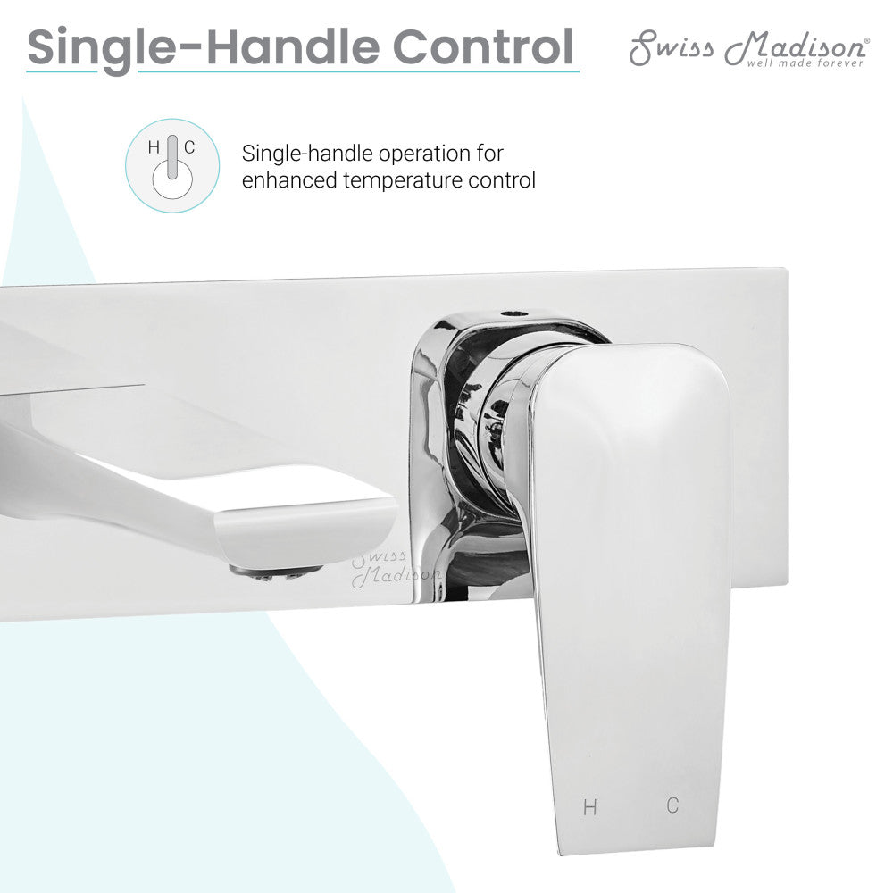 Monaco Single-Handle, Wall-Mount, Bathroom Faucet in Chrome