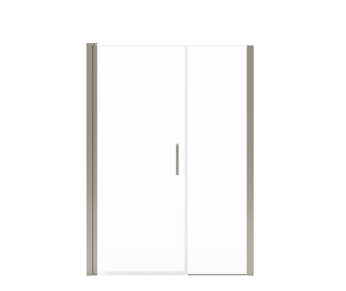 MAAX 138272-900-305-100 Manhattan 47-49 x 68 in. 6 mm Pivot Shower Door for Alcove Installation with Clear glass & Round Handle in Brushed Nickel