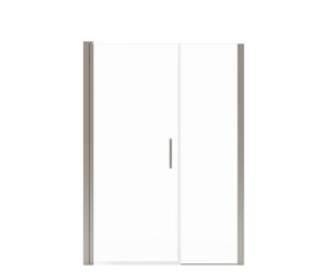 MAAX 138272-900-305-100 Manhattan 47-49 x 68 in. 6 mm Pivot Shower Door for Alcove Installation with Clear glass & Round Handle in Brushed Nickel