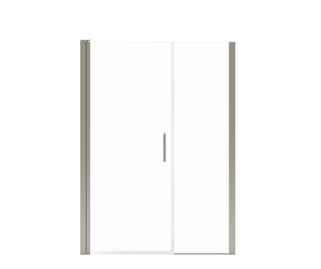 MAAX 138272-900-305-100 Manhattan 47-49 x 68 in. 6 mm Pivot Shower Door for Alcove Installation with Clear glass & Round Handle in Brushed Nickel