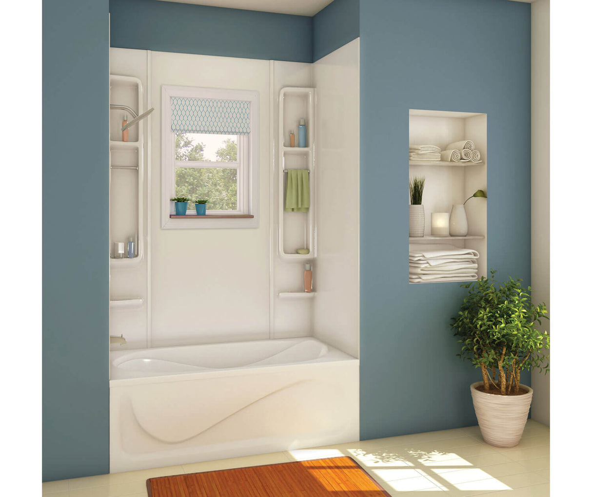 MAAX 101345-000-001-000 Finesse 80 61 x 34 Acrylic Glue up Five-Piece Tub Wall Surround in White