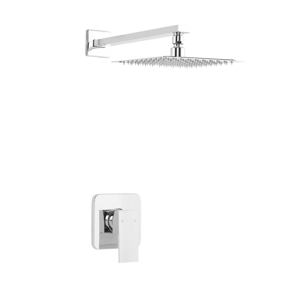 Concorde Single-Handle 1 Spray 8" Wall Mounted Fixed Shower Head in Chrome (Valve Included)