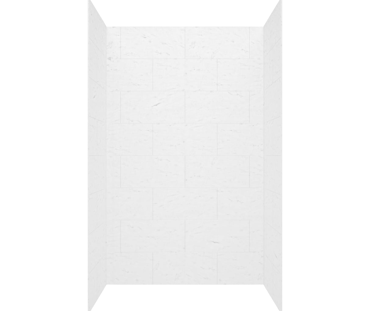 Swanstone TSMK96-3442 34 x 42 x 96 Swanstone Traditional Subway Tile Glue up Shower Wall Kit in Carrara TSMK963442.221