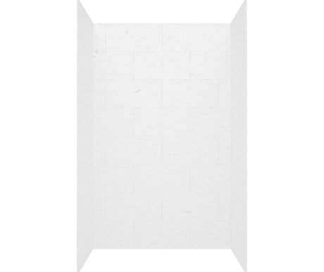 Swanstone TSMK96-3442 34 x 42 x 96 Swanstone Traditional Subway Tile Glue up Shower Wall Kit in Carrara TSMK963442.221