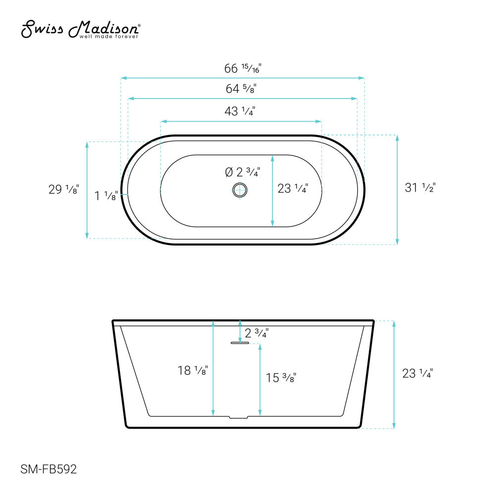 Lafayette 67" Freestanding Bathtub