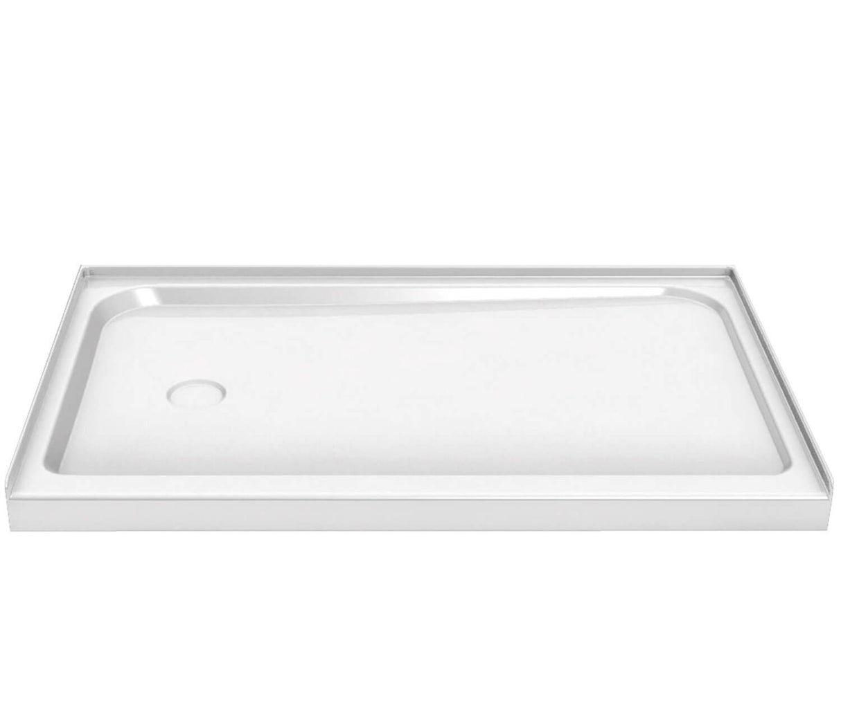 MAAX 105707-000-001-001 Rectangular Base 6030 3 in. Acrylic Alcove Shower Base with Left-Hand Drain in White