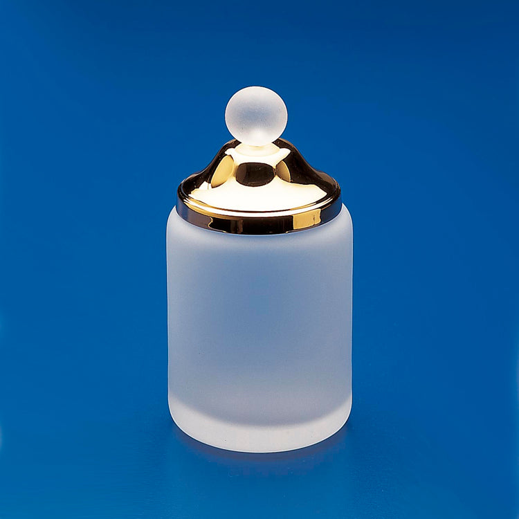 Frosted Glass Cotton Swab Jar