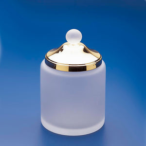 Frosted Crystal Glass Cotton Balls Jar