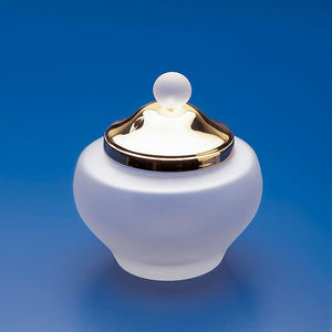 Rounded Frosted Crystal Glass Cotton Ball Jar
