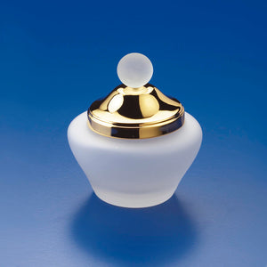 Frosted Crystal Glass Cotton Balls Jar