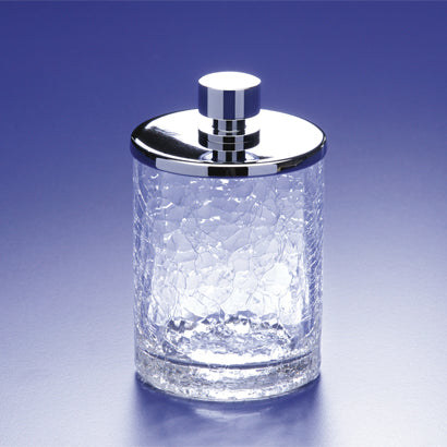 Round Crackled Crystal Cotton Ball Jar