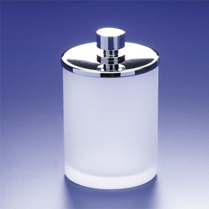 Round Frosted Glass Cotton Ball Jar