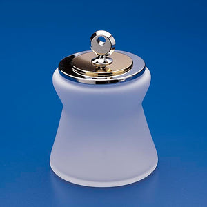 Frosted Crystal Glass Cotton Ball Jar with Metal Cover