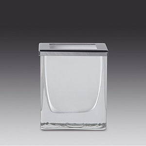 Free Standing Square White Cotton Pads Jar