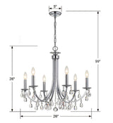 Bridgehampton 6 Light Hand Cut Crystal Polished Chrome Chandelier 8826-CH-CL-MWP