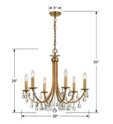 Bridgehampton 6 Light Hand Cut Crystal Polished Chrome Chandelier 8826-CH-CL-MWP