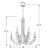 Bridgehampton 12 Light Hand Cut Crystal Polished Chrome Chandelier 8829-CH-CL-MWP