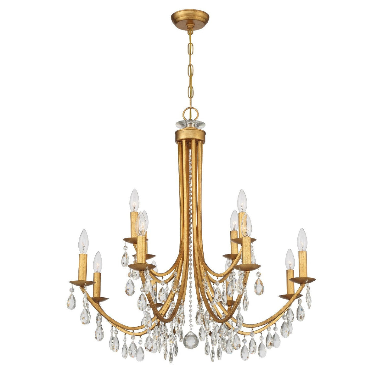 Bridgehampton 12 Light Hand Cut Crystal Polished Chrome Chandelier 8829-CH-CL-MWP