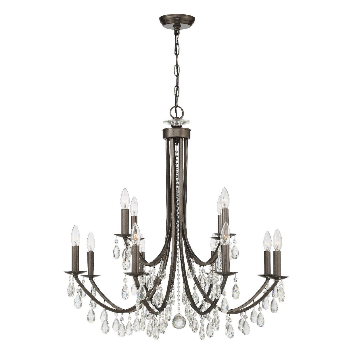 Bridgehampton 12 Light Hand Cut Crystal Vibrant Bronze Chandelier 8829-VZ-CL-MWP