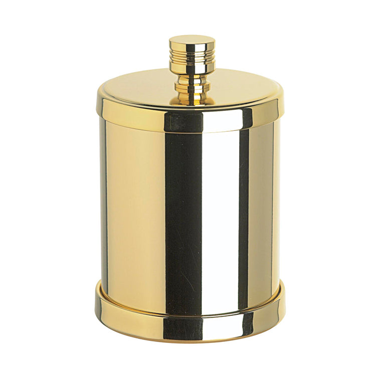 Rounded Cotton Pads Jar in Satin Chrome, Satin Gold Finish