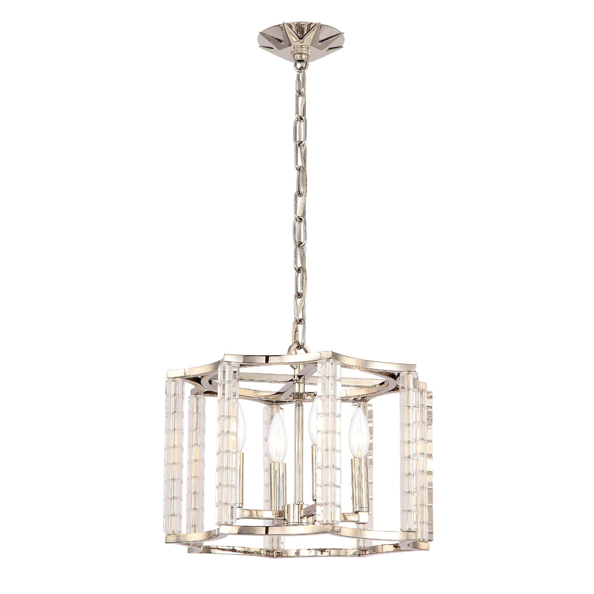 Carson 4 Light Polished Nickel Mini Chandelier 8854-PN