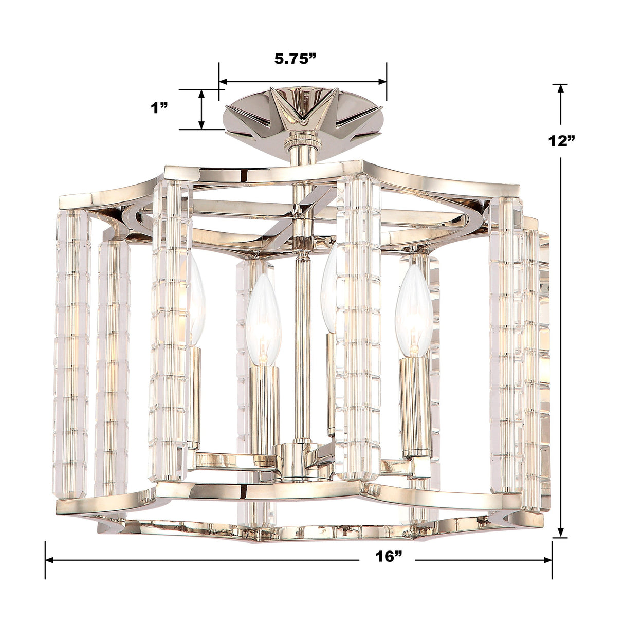 Carson 4 Light Polished Nickel Convertible Semi Flush Mount 8854-PN_CEILING