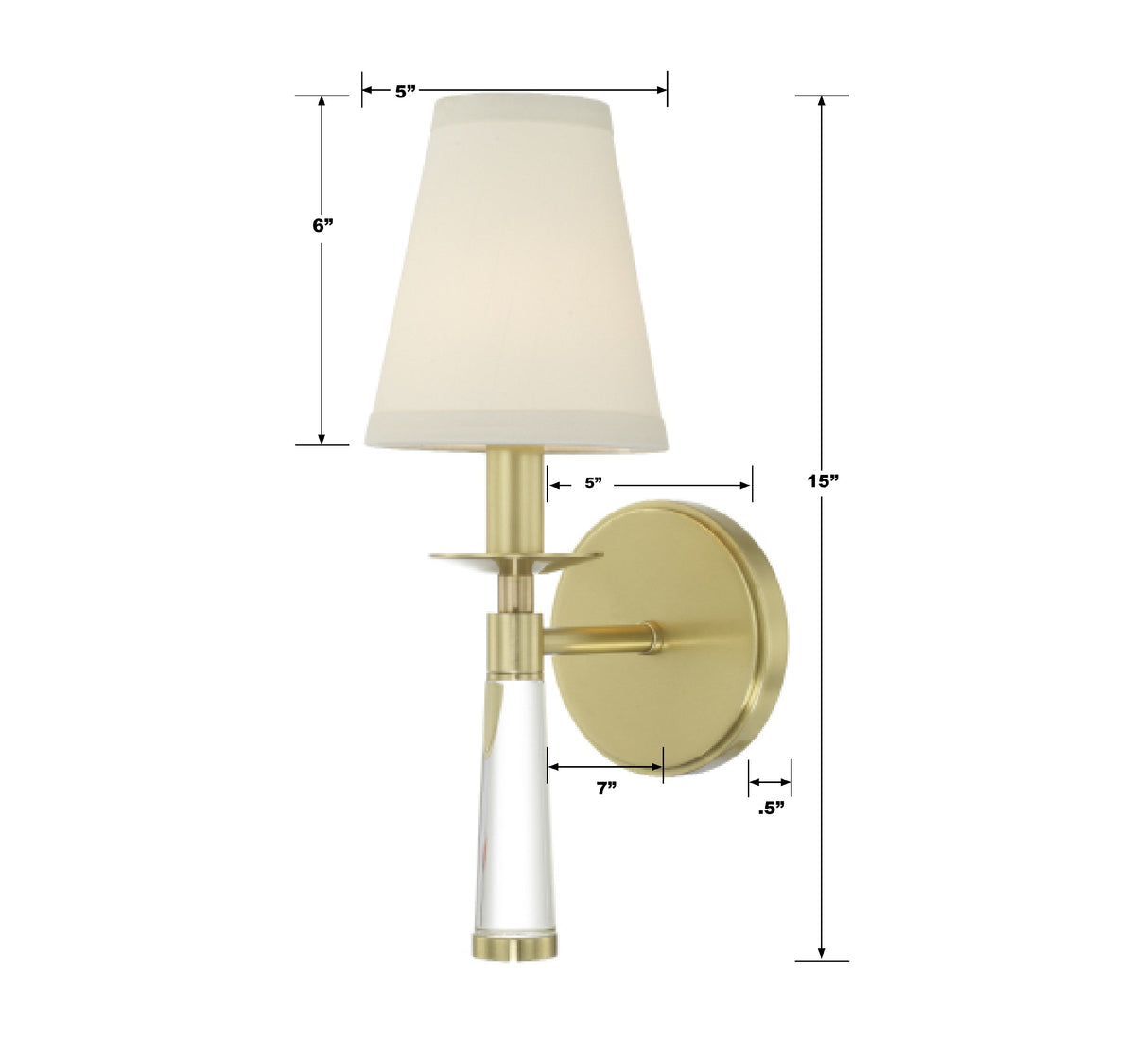 Baxter 1 Light Aged Brass Sconce 8861-AG