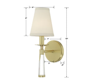 Baxter 1 Light Aged Brass Sconce 8861-AG