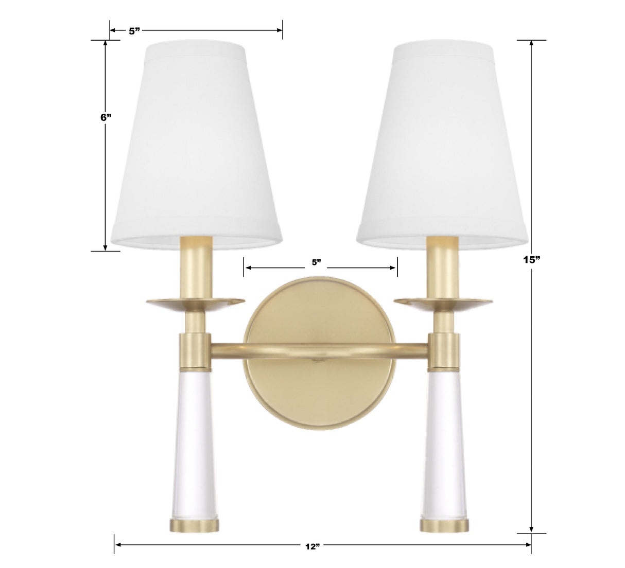 Baxter 2 Light Aged Brass Sconce 8862-AG