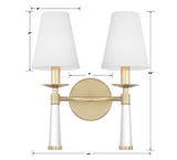 Baxter 2 Light Aged Brass Sconce 8862-AG